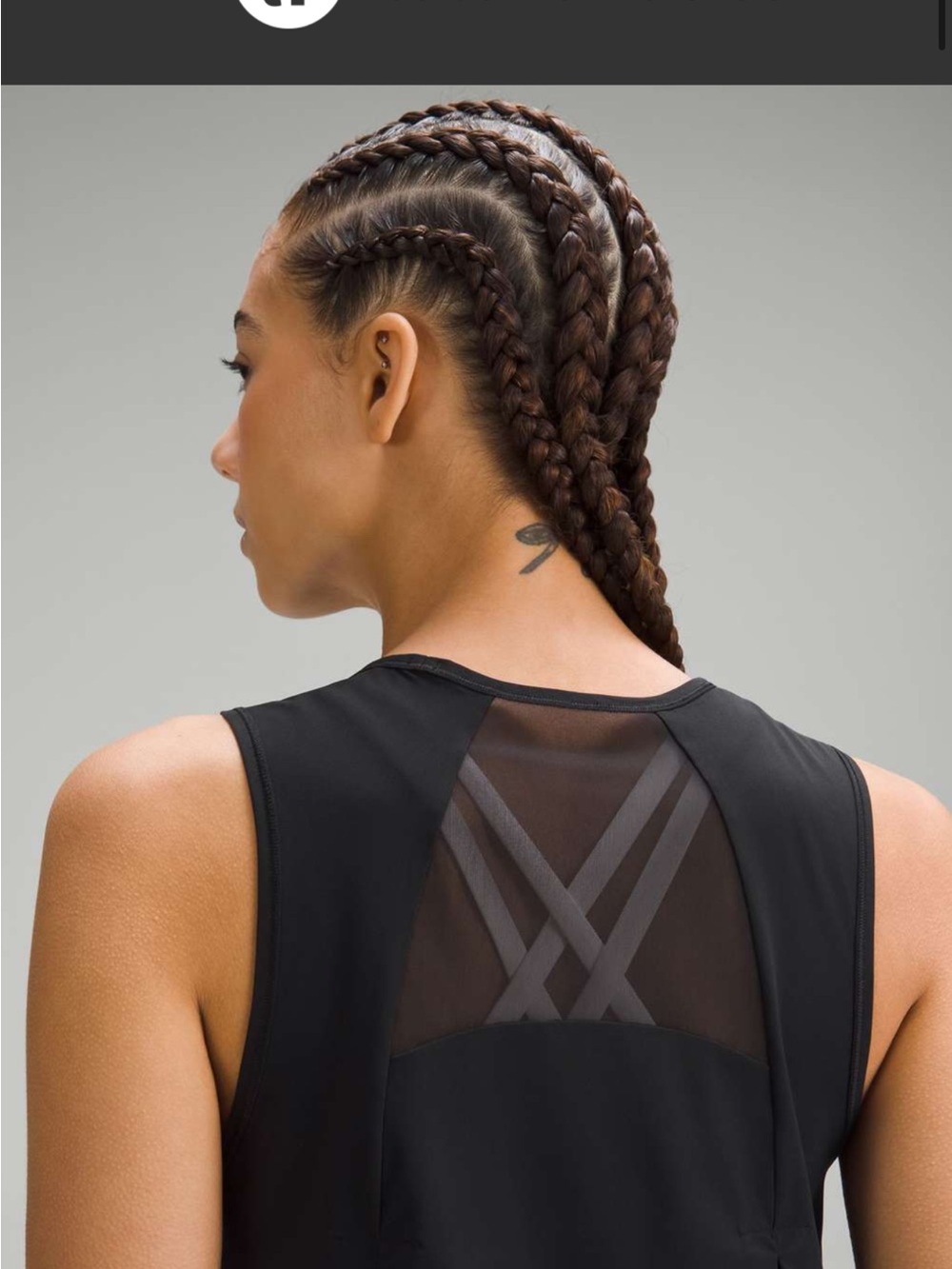 lululemon athletica Sculpt Cropped Black Sleeveless Mesh-Back Tank - Picture 2 of 5